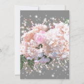 Romantische witte & grijze kanten hortensia's roze kaart (Achterkant)