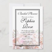 Romantische witte hortensia's roze rozen vrijgezel kaart (Voorkant)