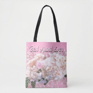 Romantische witte kant hydrangea roze rozen Tante Draagtas