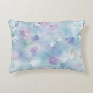 Romantische witte lavendelbloemen accent kussen