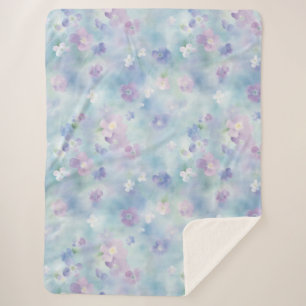 Romantische witte lavendelbloemen sherpa deken