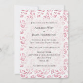 Romantische witte roze glitter bloemenbruiloft kaart (Voorkant)