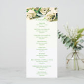 Romantische witte rozen bruiloft programma (Staand voorkant)