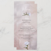 Romantische Witte Rozen Elegante Glam Wedding Menu (Voorkant / Achterkant)