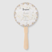 Romantische witte rozen handventilator handwaaier (Achterkant)