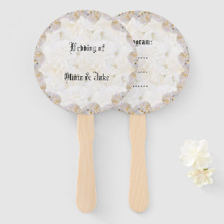 Romantische witte rozen handventilator handwaaier