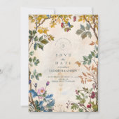 Romantische Woodland Foliage Wedding Save The Date (Voorkant)