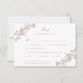 Romantische Zachte Blush  Bloemen Bruiloft RSVP Kaartje (Voorkant)