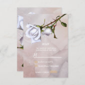 Romantische zachte witte rozen Elegante Bloemen RS RSVP Kaartje (Voorkant / Achterkant)