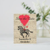  romantische zebra met uitzondering van de datum aankondigingskaart (Staand voorkant)