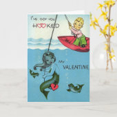 Romantische Zeemeermin Valentijnsdag Kaart (Gele Bloem)