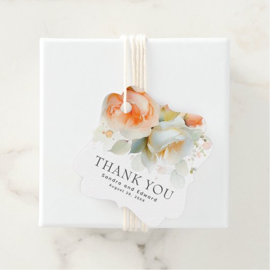 Romantische zomer tuin bloemen bruiloft dank u bedankjes labels (In situ)