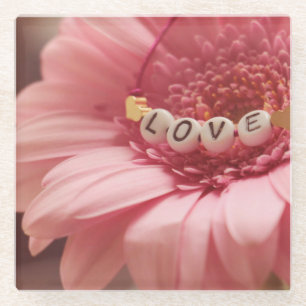 Romantische zonnebloem glazen onderzetter