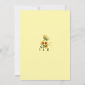 Romantische Zonnebloem Landelijke Geel Save The Date (Achterkant)