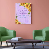 Romantische Zonnebloem Waterverf Pensioen Party Poster