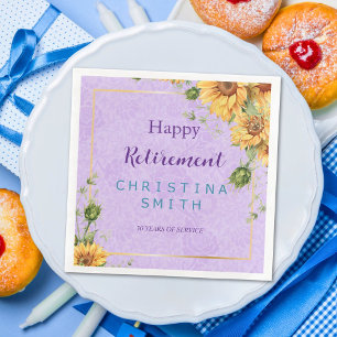 Romantische Zonnebloem Waterverf Pensioen Party Servet