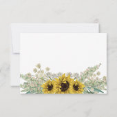 Romantische zonnebloem waterverf RSVP kaartje (Achterkant)
