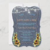 Romantische zonnebloemen Denim String Lights I DO Kaart (Voorkant)