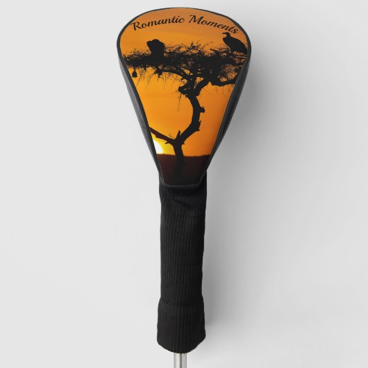 Romantische zonsondergang in Afrika oranje met tek Golfheadcover (Voorkant)