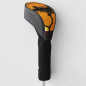 Romantische zonsondergang in Afrika oranje met tek Golfheadcover (Schuin)