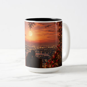 Romantische zonsondergang koppie koffiemok   Mooie Tweekleurige Koffiemok