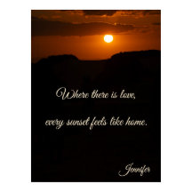 Romantische Zonsondergang Liefdescitaat Gouden Woe