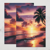 Romantische zonsondergang strand koppels douche kaart (Voorkant / Achterkant)