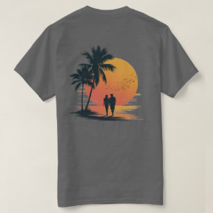 Romantische Zonsondergangswandeling T-shirt