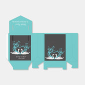 Romantische Zwanen Custom Tent Favor Box Bedankdoosjes (Uitgevouwen)