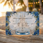 Romantische zwanen hoofdtrap sprookje RSVP kaartje