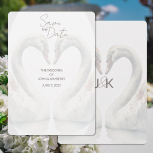Romantische Zwanen Huwelijkskaart om de datum vast Save The Date