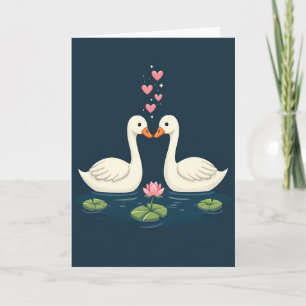 Romantische Zwanen Liefdeskaart Kaart