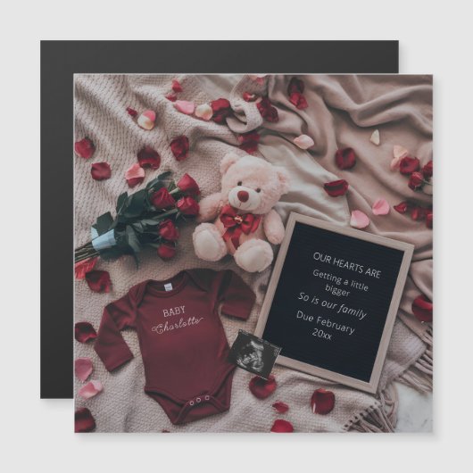 Romantische zwangerschapsaankondiging met Rozen en (Voorkant / Achterkant)