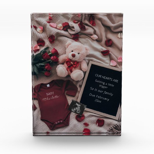 Romantische zwangerschapsaankondiging met Rozen en Fotoblokken (Voorkant)