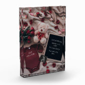 Romantische zwangerschapsaankondiging met Rozen en Fotoblokken (Links)