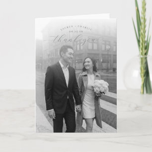 Romantische zwart-wit foto bedankkaart