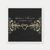 Romantische zwarte bruiloft servetten (Voorkant)