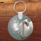 Romantischer weisser Schwan Sleutelhanger (Voorkant)