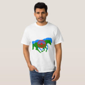 Romany drapeau tzigane texte et cheval T-shirt (Devant entier)