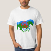 Romany drapeau tzigane texte et cheval T-shirt (Devant)