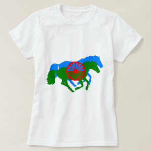 Romany Gypsy flag text and horse T-Shirt