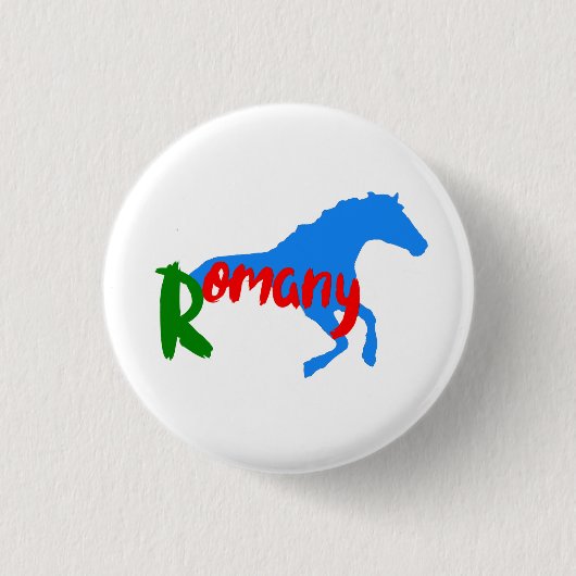 Romany Gypsy horse Button (Voorkant)