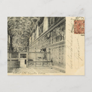  Rome, 1890, Sistine Chapel Interior Briefkaart