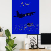 Rome bij nacht poster (Thuiskantoor)