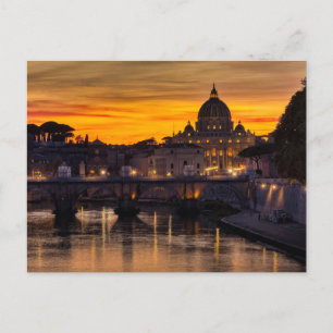 Rome bij zonsondergang briefkaart