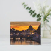 Rome bij zonsondergang briefkaart (Staand voorkant)