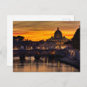 Rome bij zonsondergang briefkaart (Voorkant / Achterkant)