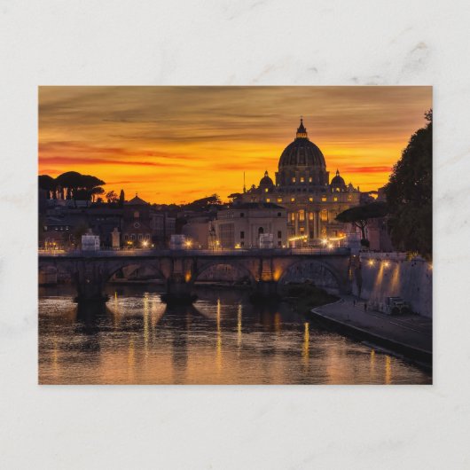 Rome bij zonsondergang briefkaart (Voorkant)