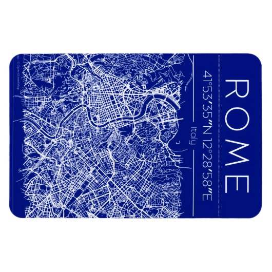 Rome Blueprint City Map Magnet (Horizontal)