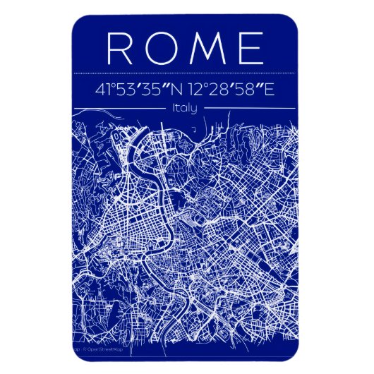 Rome Blueprint City Map Magnet (Vertical)